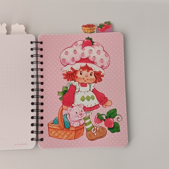 NEW Strawberry Shortcake Spiral Bound Notebook Bullet Journal Tabs 6" by 8" - Picture 4 of 10